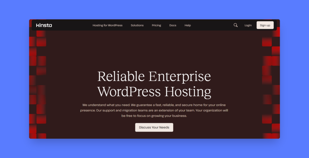 Kinsta homepage